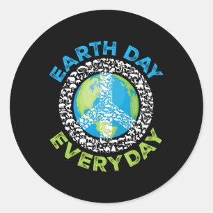 Earth Day Everyday Peace Earth Animals Mannen Vrou Ronde Sticker
