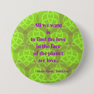 "Earth Day"-gedicht door Annie Finch Ronde Button 7,6 Cm