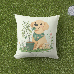 Earth Day Golden Retriever Hondentuin Buitenkussen