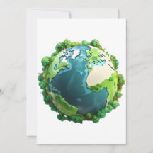 Earth Day - Groene en blauwe aarde met bomen