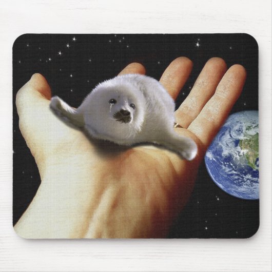 EARTH DAY HARP SEAL Mousepad Muismat (Voorkant)