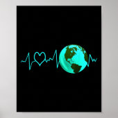 Earth Day Heartbeat Recycling Climate Change Actio Poster (Voorkant)