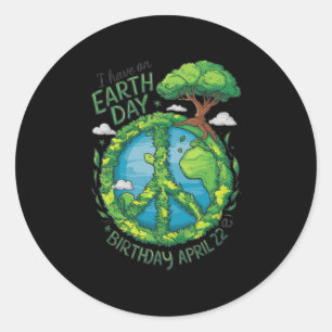 Earth Day is mijn verjaardagsfeestje voor milieuli Ronde Sticker