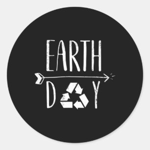 Earth Day Jubileum Schattigee recycling Ronde Sticker