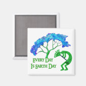Earth Day Kokopelli Magneet (Voorkant / Achterkant)