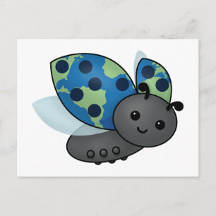 Earth Day Ladybug-Briefkaart Briefkaart