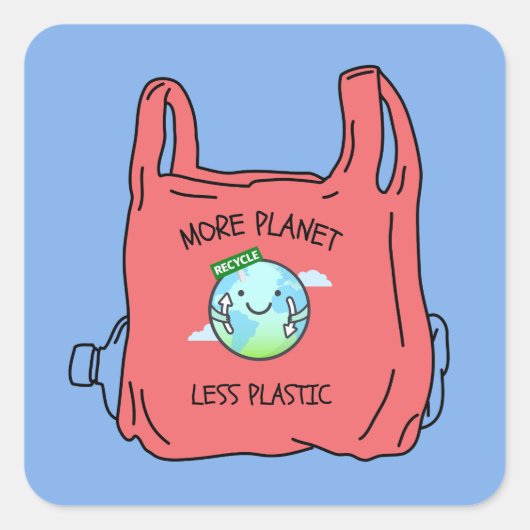 Earth Day Meer Planet Minder Plastic Vierkante Sticker (Voorkant)