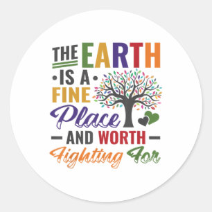 Earth Day Milieubescherming Stop Wereldwijde Oorlo Ronde Sticker