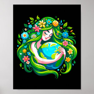 Earth Day Moeder Natuur Earth Day Red onze planeet Poster