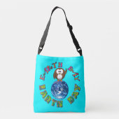 Earth Day Owl Crossbody Bag Tas (Achterkant)