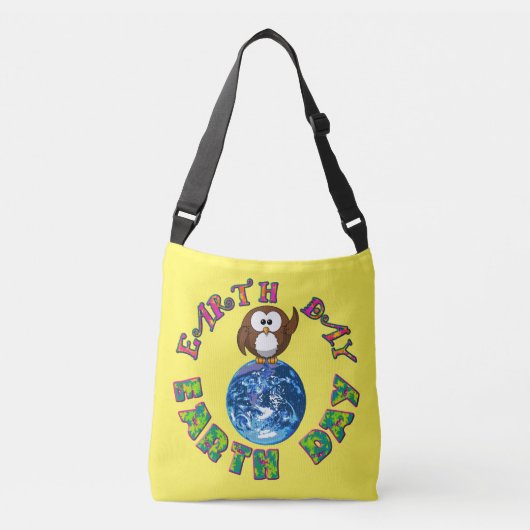 Earth Day Owl Crossbody Bag Tas (Voorkant)