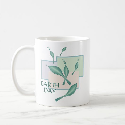 Earth Day Pastel Eco verlaat groene, fantasy 3D Ar Koffiemok (Links)