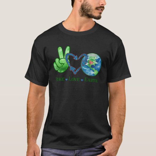 Earth Day Peace Love Earth World Peace T-shirt (Voorkant)