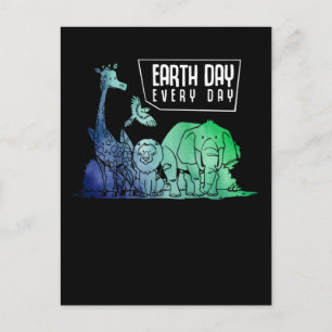 Earth Day Planet Environment Planet Cute Animals Briefkaart