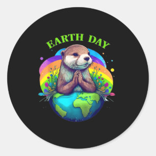 Earth Day Planet Jubileum Earth Day Ronde Sticker