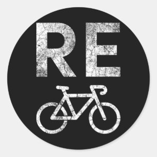 Earth Day Recyclen fietswoordspeling Ronde Sticker