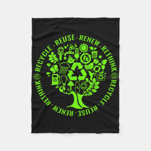 Earth Day Recyclen milieuactivisme van bomen Fleece Deken