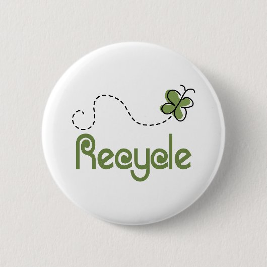 Earth Day Recyclen T-shirt Ronde Button 5,7 Cm (Voorkant)