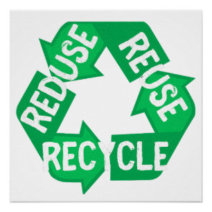 Earth Day Reductie hergebruik Recyclen Mobius Loop Perfect Poster