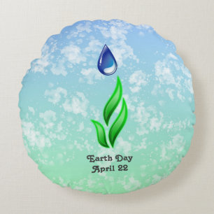 Earth Day Round Pillow Rond Kussen