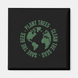Earth Day Save Bees Plant Trees Clean Zeeen Enviro Magneet