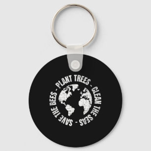 Earth Day Save Bees Plant Trees Clean Zeeen Enviro Sleutelhanger