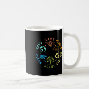 Earth Day Save bijes Rescue Animals Recyclen plast Koffiemok