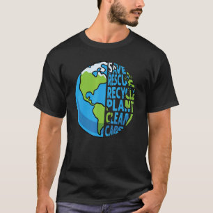 Earth Day Save bijes Rescue Animals Recyclen plast T-shirt