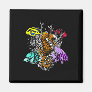 Earth Day Save Coral Reefs Zee Fish Seahorse Coast Magneet