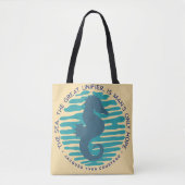 Earth Day, Seahorse en Waves, Clean the Ocean Draagtas (Voorkant)