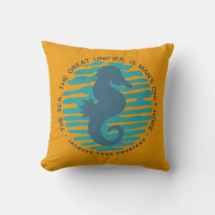 Earth Day, Seahorse en Waves, Clean the Ocean Kussen
