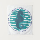 Earth Day, Seahorse en Waves, Clean the Ocean Wandkleed (Voorkant)