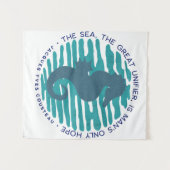 Earth Day, Seahorse en Waves, Clean the Ocean Wandkleed (Voorkant (horizontaal))