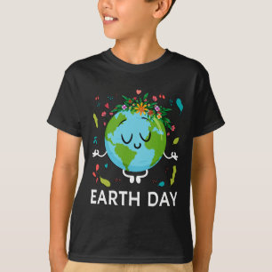 Earth Day Shirt Floral Schattigee en vredige Plane
