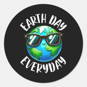 Earth Day Shirt Teacher Earth Day Everyday Ronde Sticker