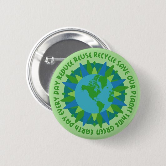 Earth Day Slogans Button (Voorkant /achterkant)