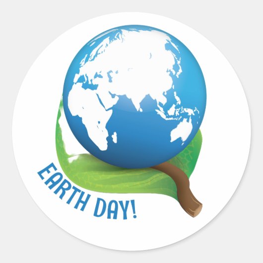 Earth Day Sticker, Aarde Ronde Sticker (Voorkant)