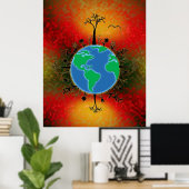 Earth Day ~ Sunset Poster (Thuiskantoor)