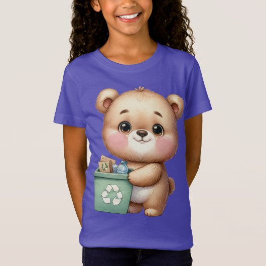 Earth Day Teddy Bear Recyclen het milieu te redden T-shirt (Voorkant)