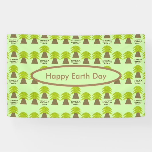 Earth Day Teres gepersonaliseerd Spandoek (Horizontaal)