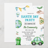 Earth day theme invitation (Devant / Derrière)