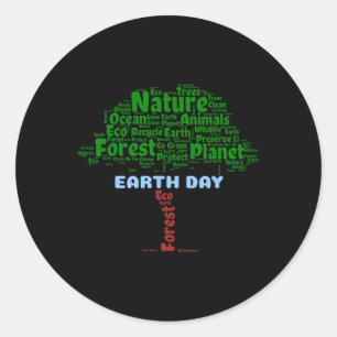 Earth Day Tree Natuur Recyclen Planet Go Green Eco Ronde Sticker
