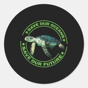 Earth Day Turtle Animal Rights Milieubescherming Ronde Sticker