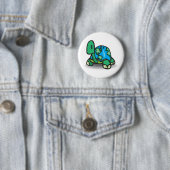 Earth Day Turtle Ronde Button 5,7 Cm (In situ)
