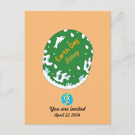 Earth Day Verjaardag Custom Briefkaart (Voorkant)