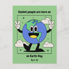 Earth Day Verjaardag Geboren op 22 april Aangepast Briefkaart