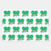 Earth Day Viering Blauw Groen Hart Flat Inpakpapier Vel (Voorkant)