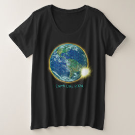 Earth Day Zonsverduistering 2024 heilige geometrie Grote Maat T-shirt