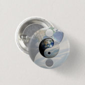 Earth en Sky Yin Yang Ronde Button 3,2 Cm (Voorkant /achterkant)