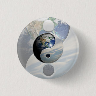 Earth en Sky Yin Yang Ronde Button 3,2 Cm